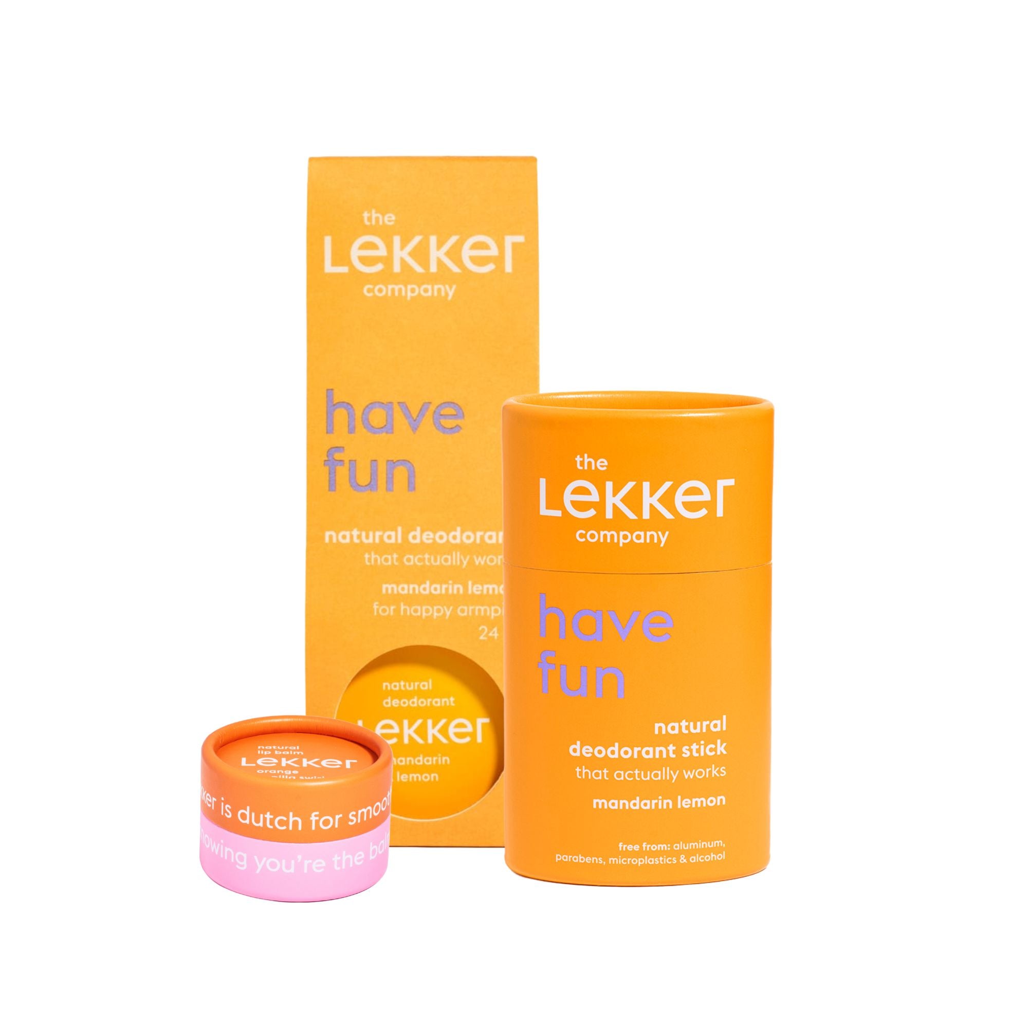 Combi deal - Oranje Boven - Deodorant - Lippenbalsem - The Lekker Company - The lekker company